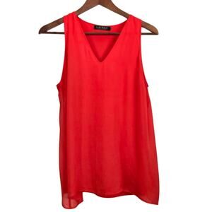 Lauren Ralph Lauren Red VNeck Tank Quiet Luxury Minimalist 90s Rivival Size S